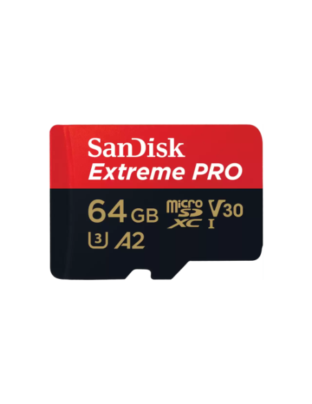 SANDISK EXTREME PRO MICROSDXC 64GB + SD ADAPTER + 2 YEARS RESCUEPRO DELUXE UP TO 200MB/S & 90MB/S READ/WRITE SPEEDS A2 C10 V30 U SANDISK EXTREME PRO MICROSDXC 64GB + SD ADAPTER + 2 YEARS RESCUEPRO DELUXE UP TO 200MB/S & 90MB/S READ/WRITE SPEEDS A2 C10 V30 U