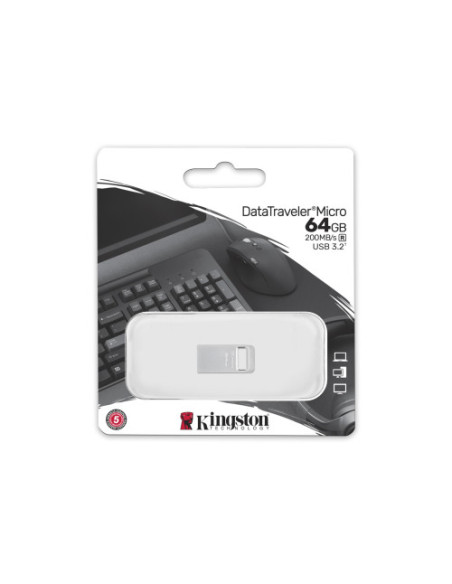 KINGSTON 64GB DATATRAVELER MICRO 200MB/S METAL USB 3.2 GEN 1