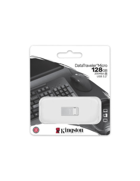 KINGSTON 128GB DATATRAVELER MICRO 200MB/S METAL USB 3.2 GEN 1