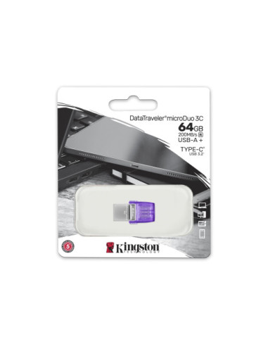 KINGSTON 64GB DATATRAVELER MICRODUO 3C 200MB/S...