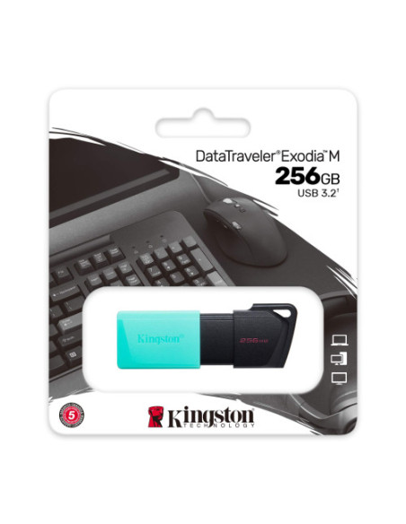 KINGSTON 256GB USB3.2 GEN1 DATATRAVELER EXODIA M (BLACK + TEAL)