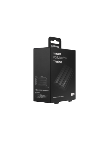 SAMSUNG SSD EXTERNO T7 SHIELD (MU-PE2T0S/EU) 2TB/NEGRO/3 AÑOS
