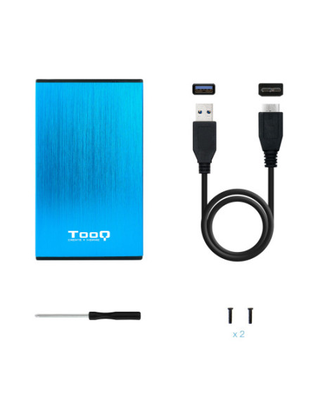 CAJA EXTERNA TOOQ TQE-2527BL 2,5" 9,5 MM SATA USB 3.0/3.1 GEN1 AZUL