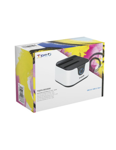 TOOQ CLONE DOCKING STATION PARA 2XSATA 2.5/3.5 USB 3.0 NEGRO/BLANCO TQDS-802BW