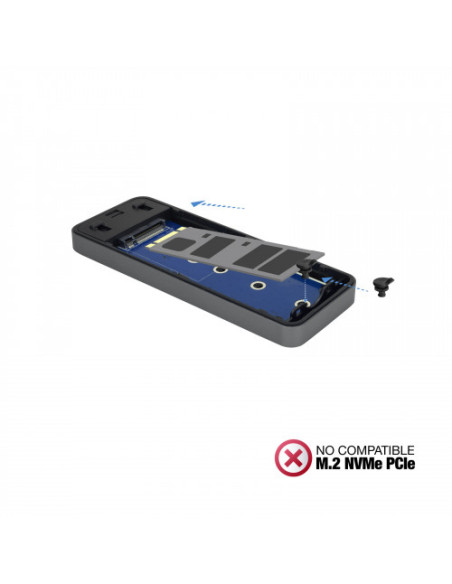 CAJA EXTERNA TOOQ TQE-2281G SSD M.2 NGFF USB 3.1 GEN1 GRIS