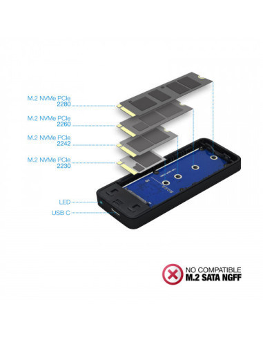 CAJA EXTERNA TOOQ TQE-2280B SSD M.2 NVMe PCIe...