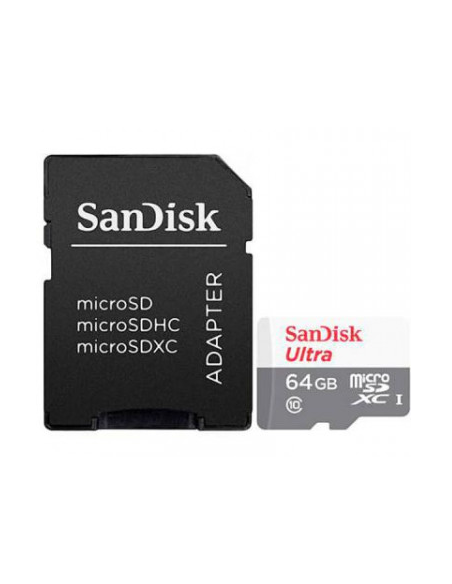 SANDISK ULTRA 64GB MICROSDXC + SD ADAPTER 100MB/S CLASS 10 UHS-I SANDISK ULTRA 64GB MICROSDXC + SD ADAPTER 100MB/S CLASS 10 UHS-I