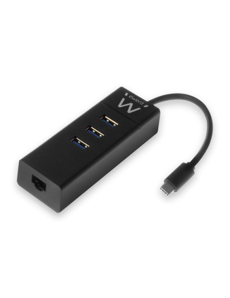 EWENT HUB 3 PUERTOS USB 3.1 GEN1 (USB 3.0) TIPO C CON PUERTO DE RED GIGABIT EWENT HUB 3 PUERTOS USB 3.1 GEN1 (USB 3.0) TIPO C CON PUERTO DE RED GIGABIT