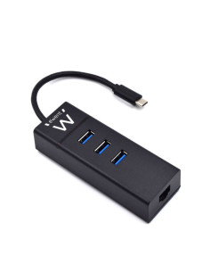 EWENT HUB 3 PUERTOS USB 3.1 GEN1 (USB 3.0) TIPO C CON PUERTO DE RED GIGABIT 2