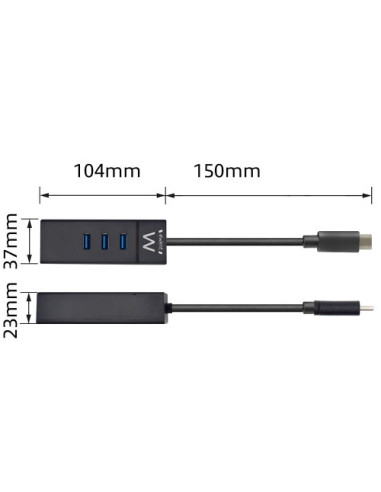 EWENT HUB 3 PUERTOS USB 3.1 GEN1 (USB 3.0) TIPO...