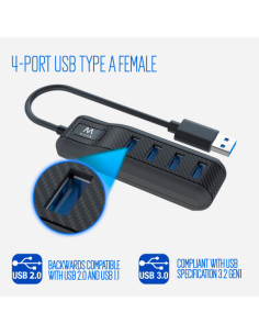 EWENT HUB 4 PUERTOS USB 3.1 GEN1 USB 3.0 2