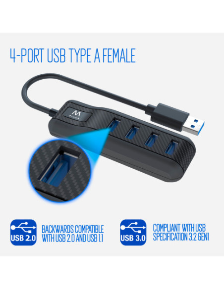 EWENT HUB 4 PUERTOS USB 3.1 GEN1 USB 3.0
