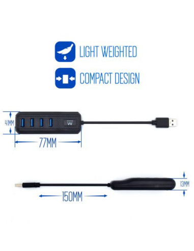 EWENT HUB 4 PUERTOS USB 3.1 GEN1 USB 3.0
