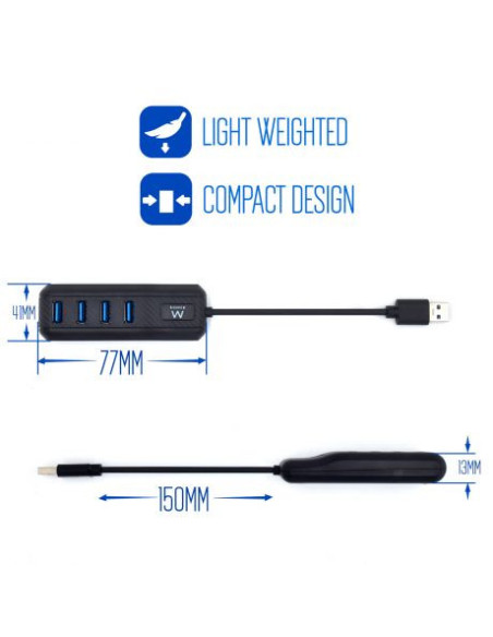EWENT HUB 4 PUERTOS USB 3.1 GEN1 USB 3.0