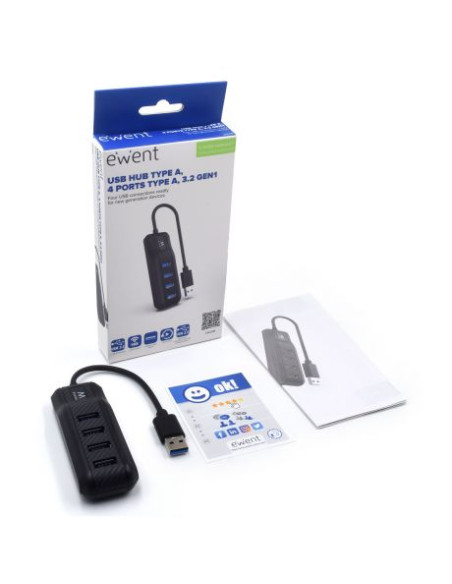 EWENT HUB 4 PUERTOS USB 3.1 GEN1 USB 3.0