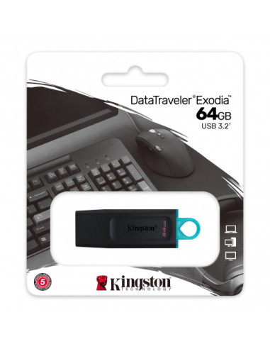 KINGSTON 64GB USB3.2 GEN 1 DATATRAVELER EXODIA...