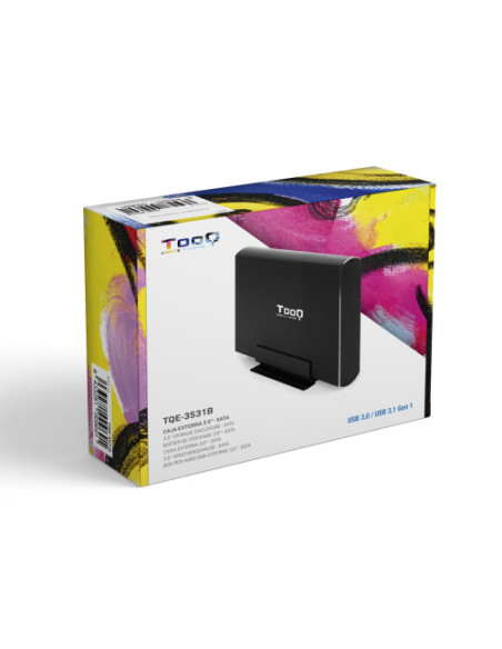 TOOQ CAJA EXTERNA PARA DISCOS DUROS 3,5 SATA USB 3.0/3.1 GEN1 NEGRA