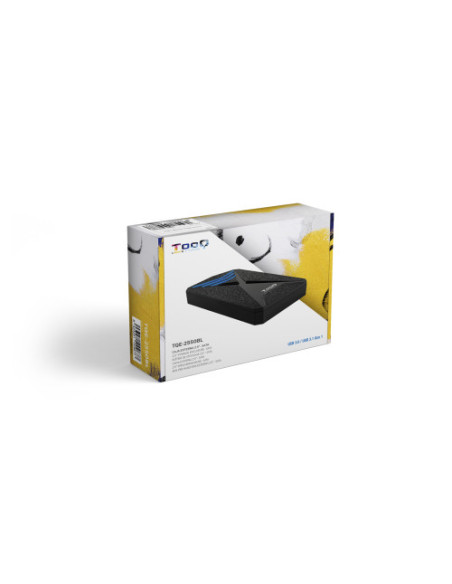 TOOQ CAJA EXTERNA PARA DISCOS DUROS GAMING 2,5 SATA USB 3.0/3.1GEN1 LEDS AZUL