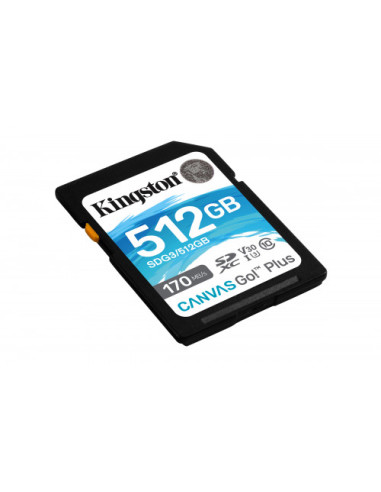 KINGSTON 512GB SDXC CANVAS GO PLUS 170R C10...