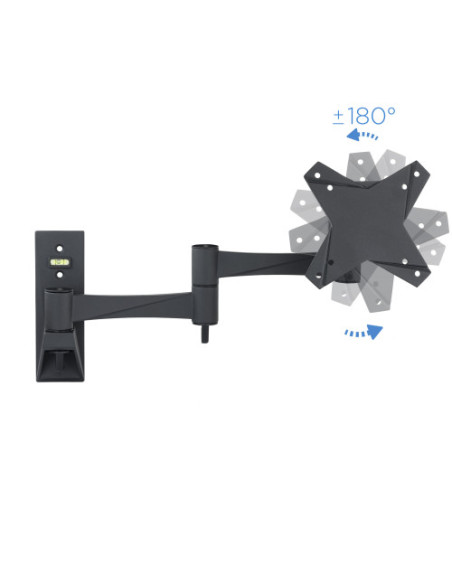 TOOQ SOPORTE PANTALLA. PARED. 100x100. GIRATORIO+INCLINABLE. 13-27". MAX.15KG. NEGRO (LP2323TN-B)