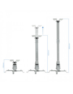 TOOQ SOPORTE PROYECTOR. TECHO. INCLINABLE. MAX.20KG. PLATA (PJ2012T-S) 2