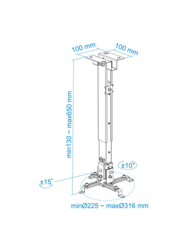 TOOQ SOPORTE PROYECTOR. TECHO. INCLINABLE....