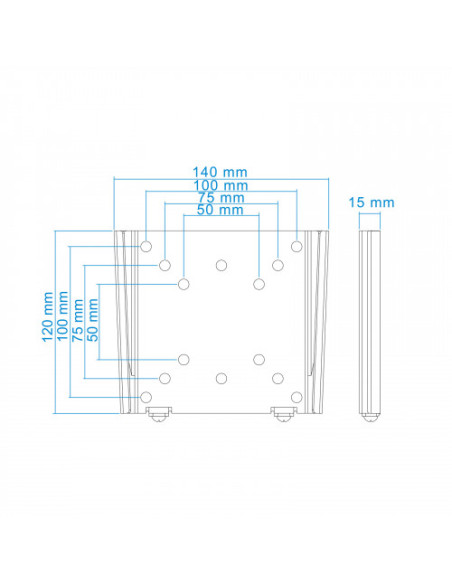 TOOQ SOPORTE PANTALLA. PARED. 100X100. 13-27". MAX.30KG. NEGRO (LP1023F-B)