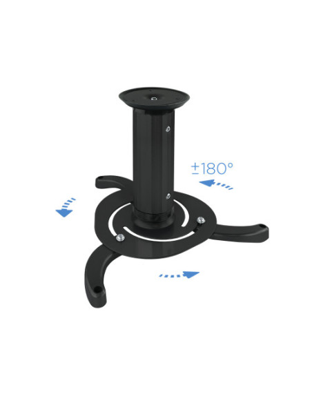 TOOQ SOPORTE PROYECTOR. TECHO. GIRATORIO+INCLINABLE. MAX.10KG. NEGRO (PJ1010TN-B)