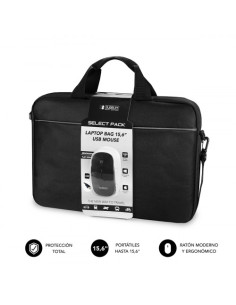 MALETIN CON RATON SELECT PACK WIRED MOUSE USB + LAPTOP BAG 15
