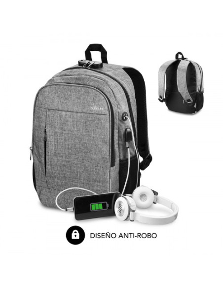 MOCHILA PARA PORTATIL URBAN LOCK BACKPACK 16" GREY