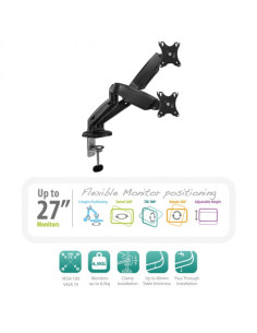 EWENT SOPORTE DE ESCRITORIO CON RESORTE DE GAS PARA 2 MONITORES  HASTA 34” CARGA MÁXIMA 9KG. VESA 2