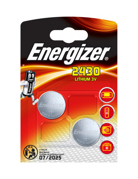 BLISTER 2 PILAS DE BOTON MODELO CR2430 ENERGIZER E300830301