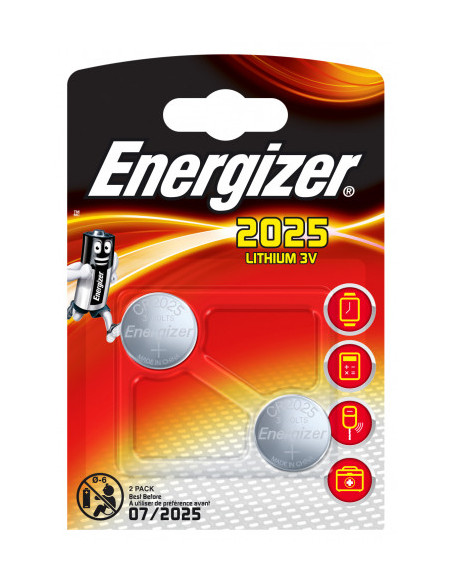 BLISTER 2 PILAS DE BOTON MODELO CR2025 ENERGIZER E301021501