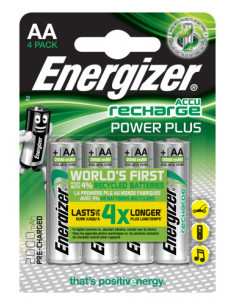 BLISTER 4 PILAS RECARGABLES POWER PLUS POTENCIA 2000 MAH TIPO HR6 ENERGIZER E300626700