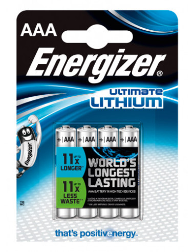 BLISTER 4 PILAS ULTIM LITHIUM TIPO L92 (AAA)...