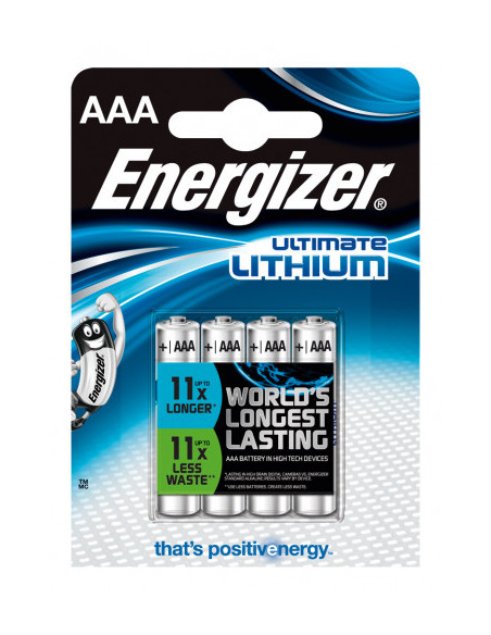 BLISTER 4 PILAS ULTIM LITHIUM TIPO L92 (AAA) ENERGIZER 639171
