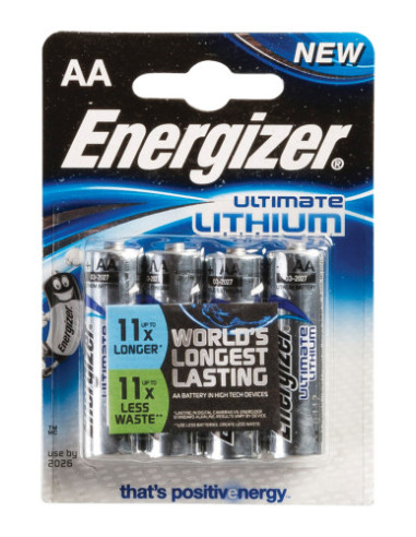 BLISTER 4 PILAS ULTIM LITHIUM TIPO L91 (AA)...