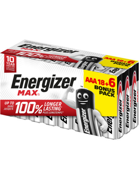 CAJA 18+6 PILAS ALKALINAS POWER TIPO LR03 (AAA) ENERGIZER E303513201