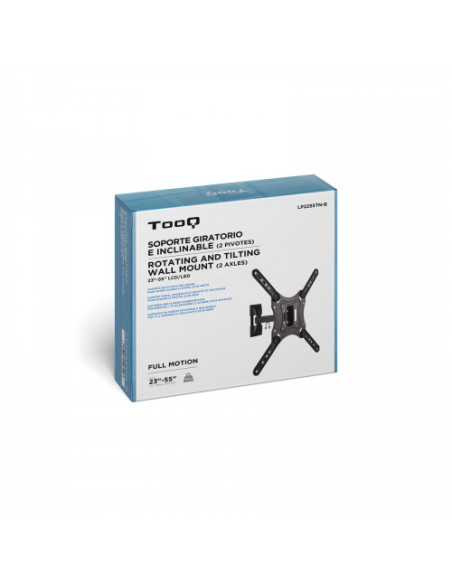 TOOQ SOPORTE PANTALLA. PARED. 400x400. GIRATORIO+INCLINABLE. 23-55". MAX.30KG (LP2255TN-B)