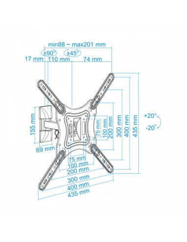 TOOQ SOPORTE PANTALLA. PARED. 400x400....