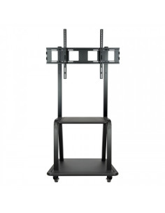 TOOQ SOPORTE PANTALLA. SUELO CON RUENDAS. 800x600. 2 BANDEJAS MULTIUSO. 37-100". MAX.150KG. NEGRO (FS20100M-B) 2