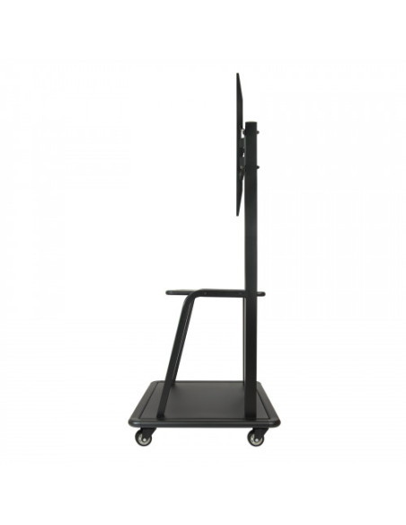 TOOQ SOPORTE PANTALLA. SUELO CON RUENDAS. 800x600. 2 BANDEJAS MULTIUSO. 37-100". MAX.150KG. NEGRO (FS20100M-B)