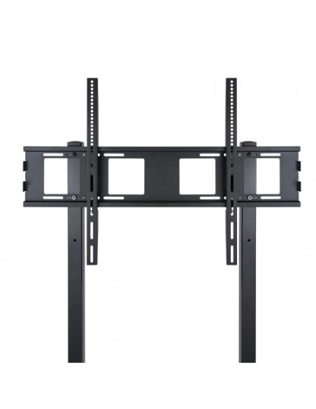 TOOQ SOPORTE PANTALLA. SUELO CON RUENDAS. 800x600. 2 BANDEJAS MULTIUSO. 37-100". MAX.150KG. NEGRO (FS20100M-B)