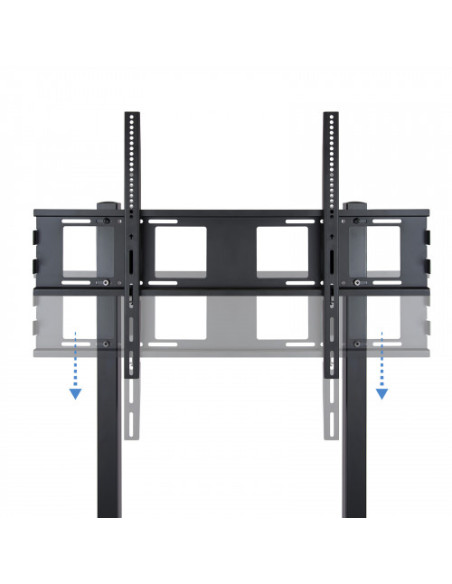 TOOQ SOPORTE PANTALLA. SUELO CON RUENDAS. 800x600. 2 BANDEJAS MULTIUSO. 37-100". MAX.150KG. NEGRO (FS20100M-B)