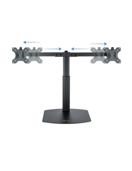 TOOQ SOPORTE 2 PANTALLAS. MESA. 100x100. GIRATORIO+INCLINABLE. 17"-27". MAX.6KG. NEGRO (DB1727TN-B)