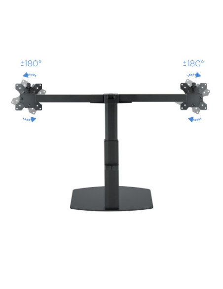 TOOQ SOPORTE 2 PANTALLAS. MESA. 100x100. GIRATORIO+INCLINABLE. 17"-27". MAX.6KG. NEGRO (DB1727TN-B)
