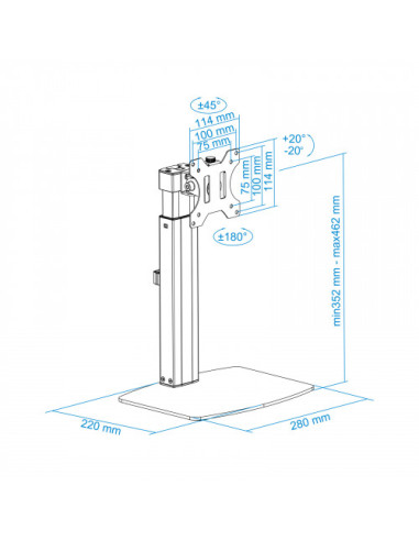 TOOQ SOPORTE PANTALLA. MESA. 100x100....