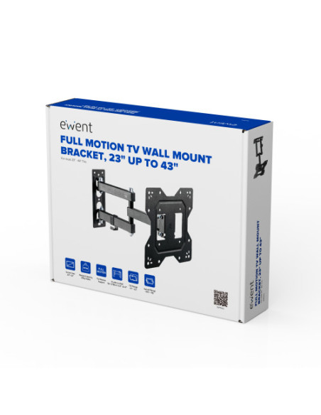 EWENT SOPORTE TV DE PARED MULTI-DIRECCIONAL EXTENSIBLE EASY PAN-TILT 13" HASTA 42"