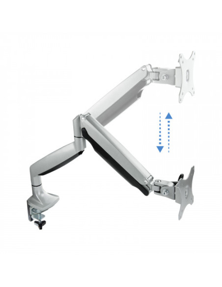 TOOQ SOPORTE PANTALLA. MESA. 100x100. GIRATORIO+INCLINABLE. 13-32". MAX.9 KG. PLATA (DB3032TNR-S)