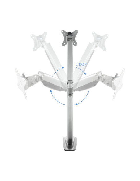 TOOQ SOPORTE PANTALLA. MESA. 100x100. GIRATORIO+INCLINABLE. 13-32". MAX.9 KG. PLATA (DB3032TNR-S)